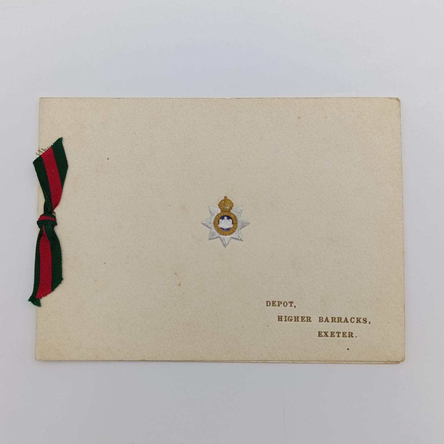 WW2 The Royal Devonshire Regiment depot Higher Barracks Exeter Greetings card
