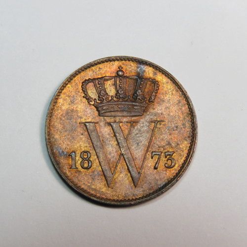 1873 Netherlands copper 1 cent - UNC