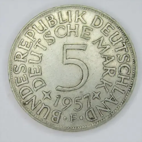 1957 F German 5 Mark - XF