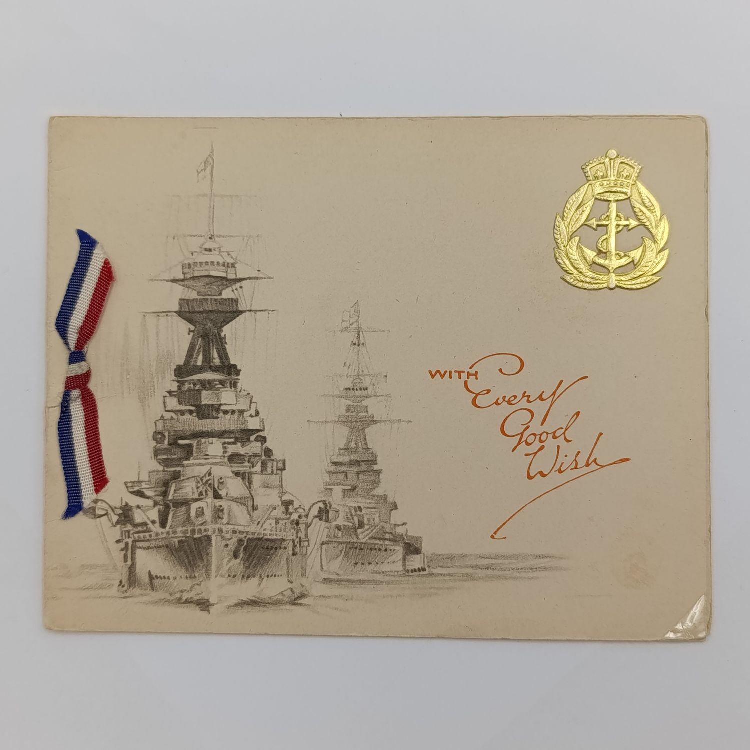 WW2 The Royal Navy Good Wishes Greetings card