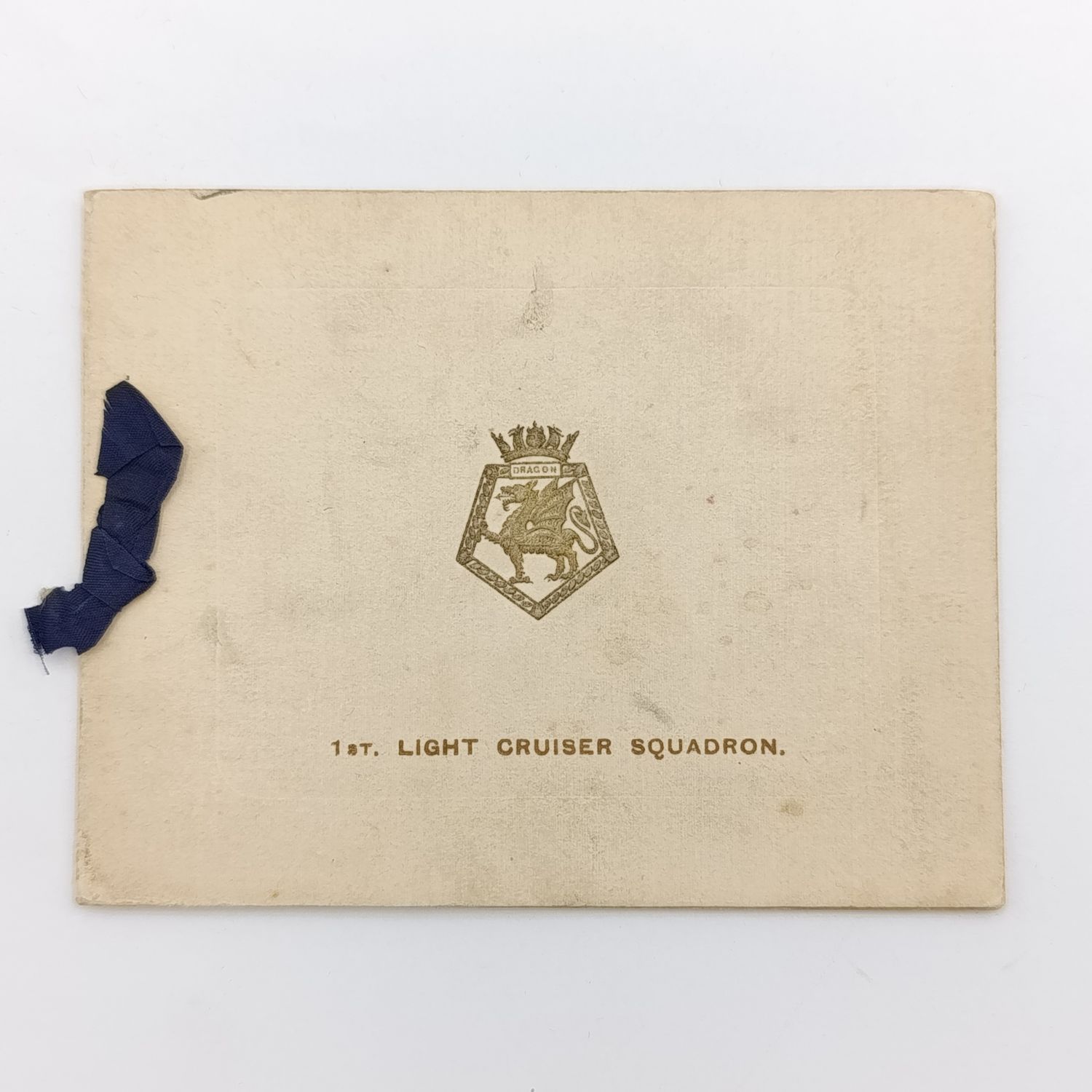 WW1 HMS Dragon 1st Light Cruiser squadron Christmas greetings card