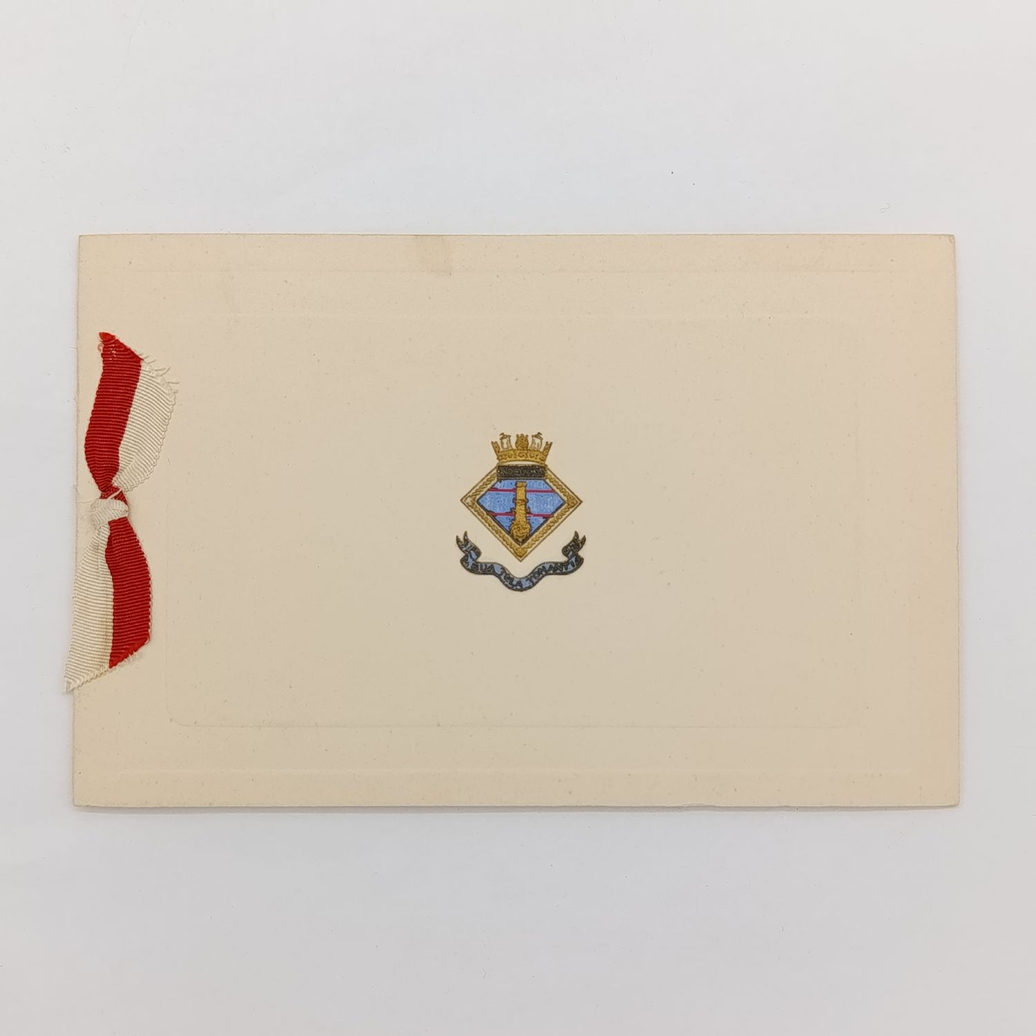 British H.M.S Woolwich 1935 Christmas Greetings card with photo of ship