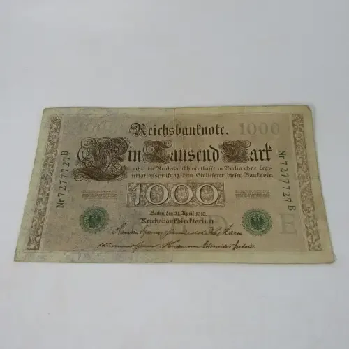 Germany Reichs bank note 1000 Mark - RADAR note no. 7277727