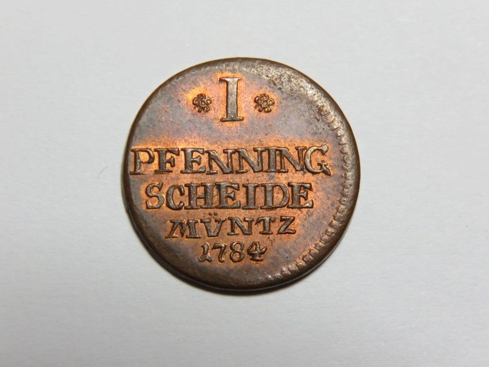 1784 German States 1 Pfenning - Karl Wilhelm Ferdinand - UNC