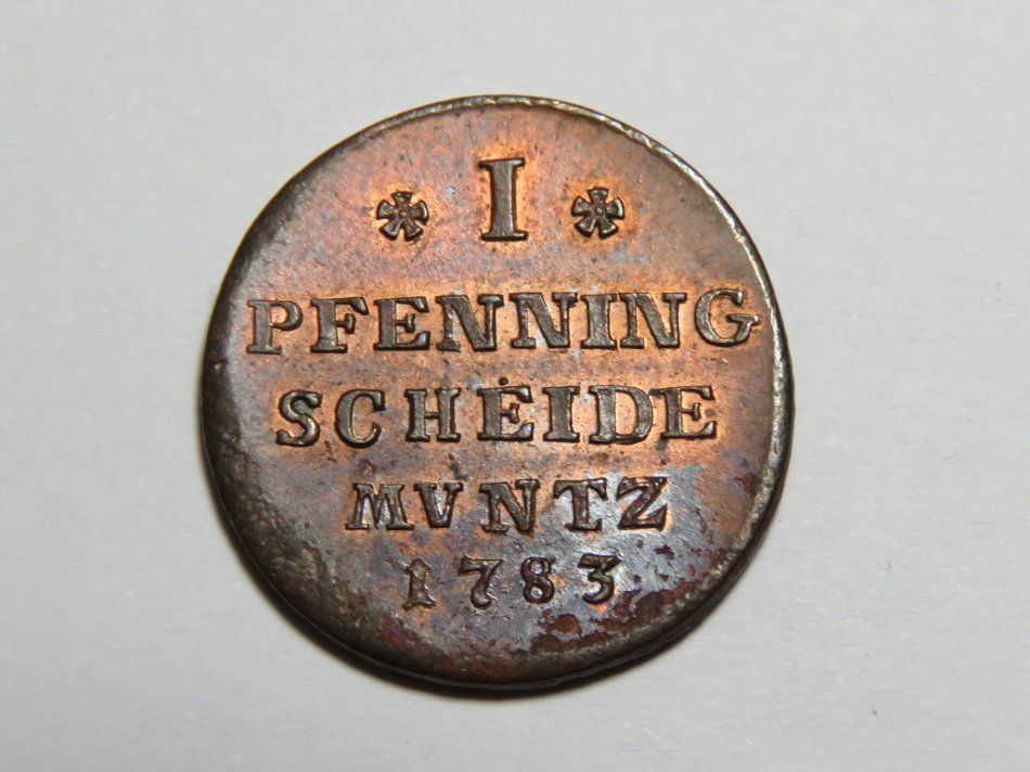 1783 German States 1 Pfenning - Karl Wilhelm Ferdinand - UNC