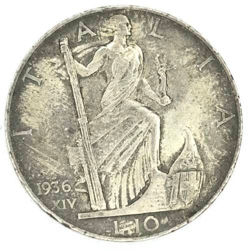 1936 Italy 10 Lire - AU - With excellent rim