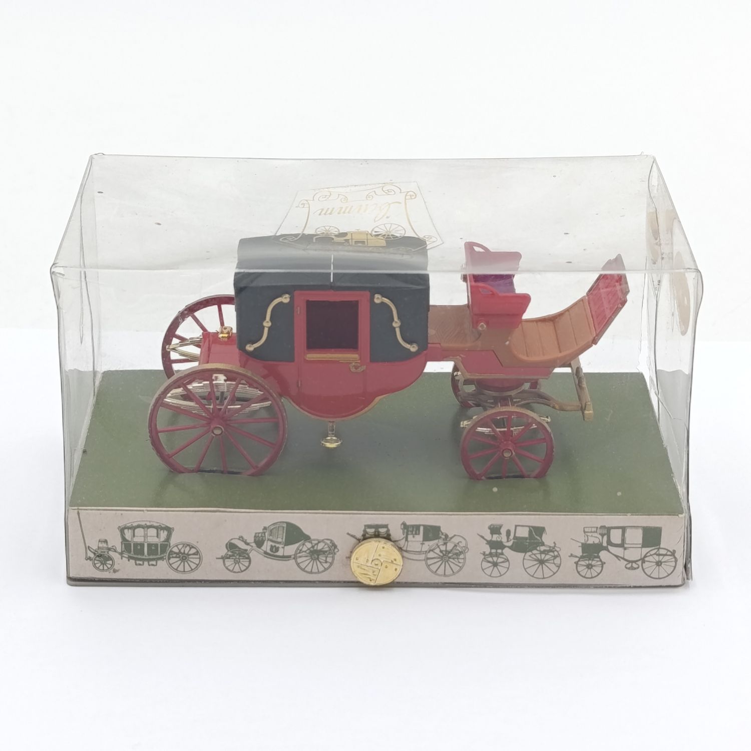 Brumm Landau die-cast coach model in case - side lantern missing