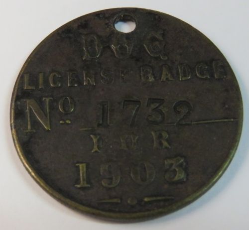 Dog License Port Elizabeth for 1903 - Overstamped on 1902 - Rare