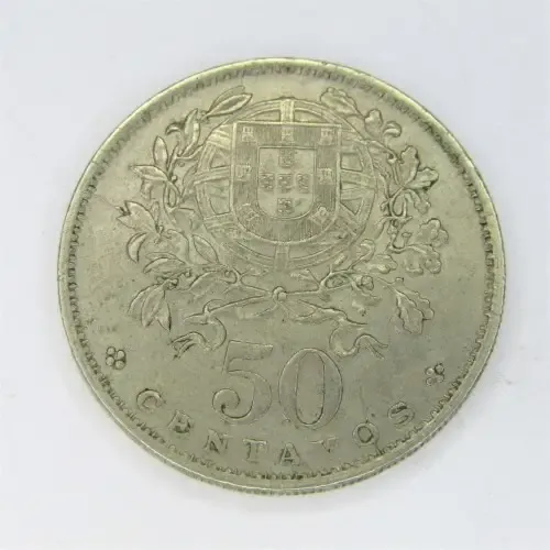 1929 Portugal 50 Centavos - XF+/AU