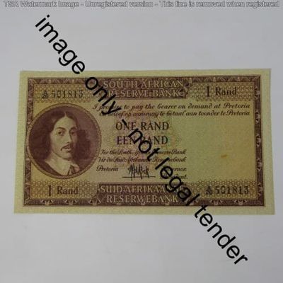 South Africa 1961 MH de Kock One Rand AU ( slight middle dent)
