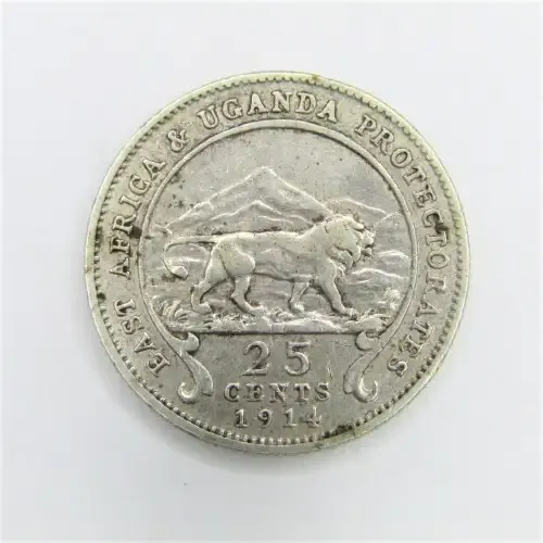 1914 East Africa 25 Cent - XF - scarce