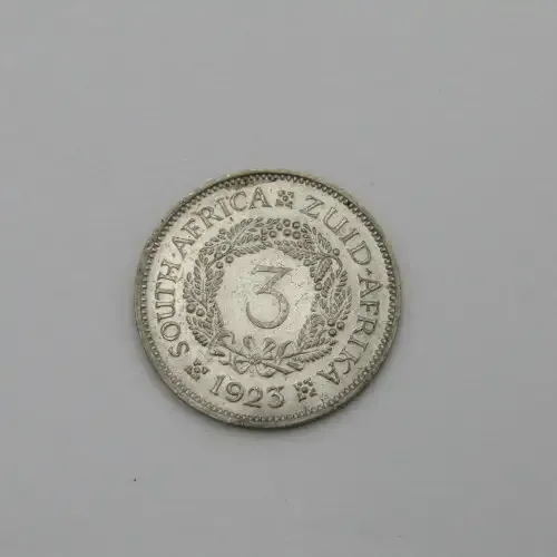 1923 South Africa 3d tickey in AU condition