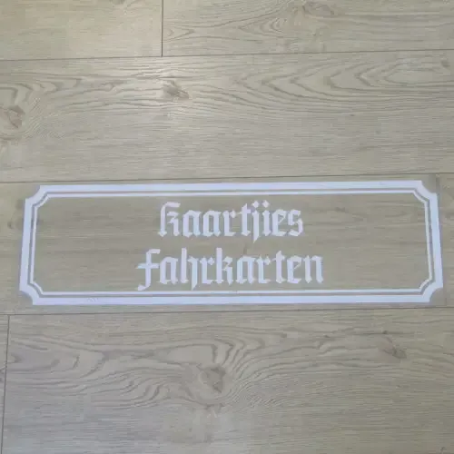 Vintage South West Africa Windhoek Railway station ticket office perspex sign - 75 x 23cm