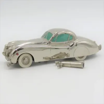 Very Rare 1950`s Prameta Kolner Automodelle mechanical Jaguar XK 120 wind-up toy car
