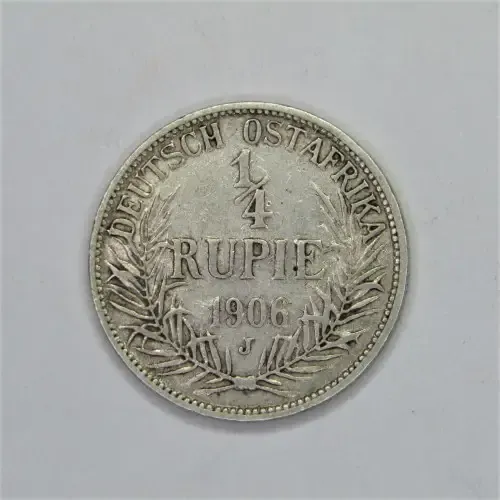 German East Africa 1906J quarter rupie VF - The scarce one - mintage of 100000