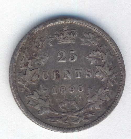Canada 1890 silver 25 Cents
