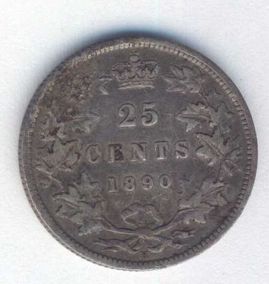Canada 1890 silver 25 Cents