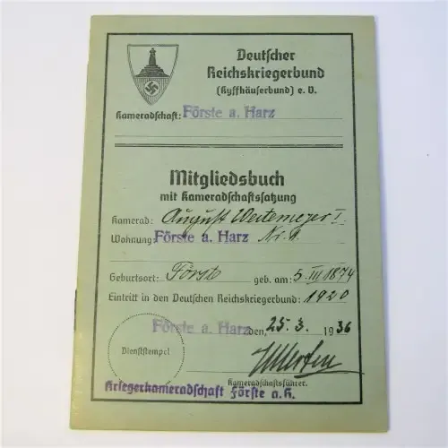 Service book of A. Wieter