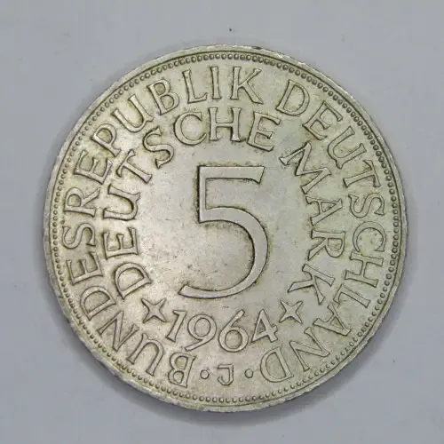 Germany 1964J 5 mark silver - XF