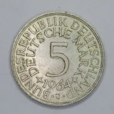 Germany 1964J 5 mark silver - XF
