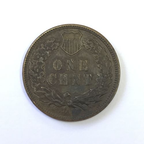 1879 USA Indian head one cent - AU with small hole in cheek
