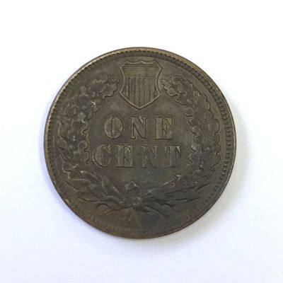 1879 USA Indian head one cent - AU with small hole in cheek