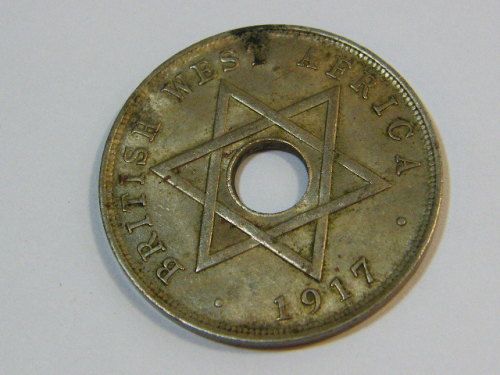 1917 H British West Africa one penny - XF - scarce