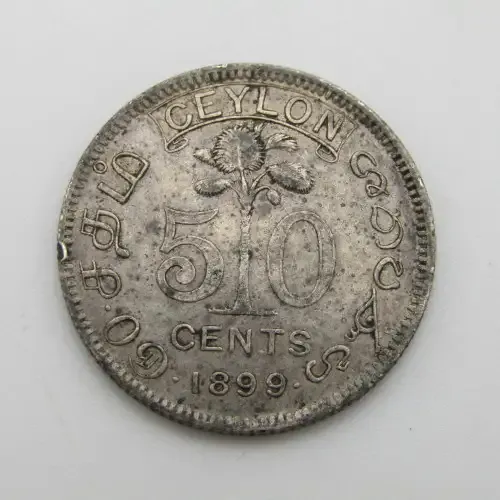 1899 Ceylon 50 cent scarce