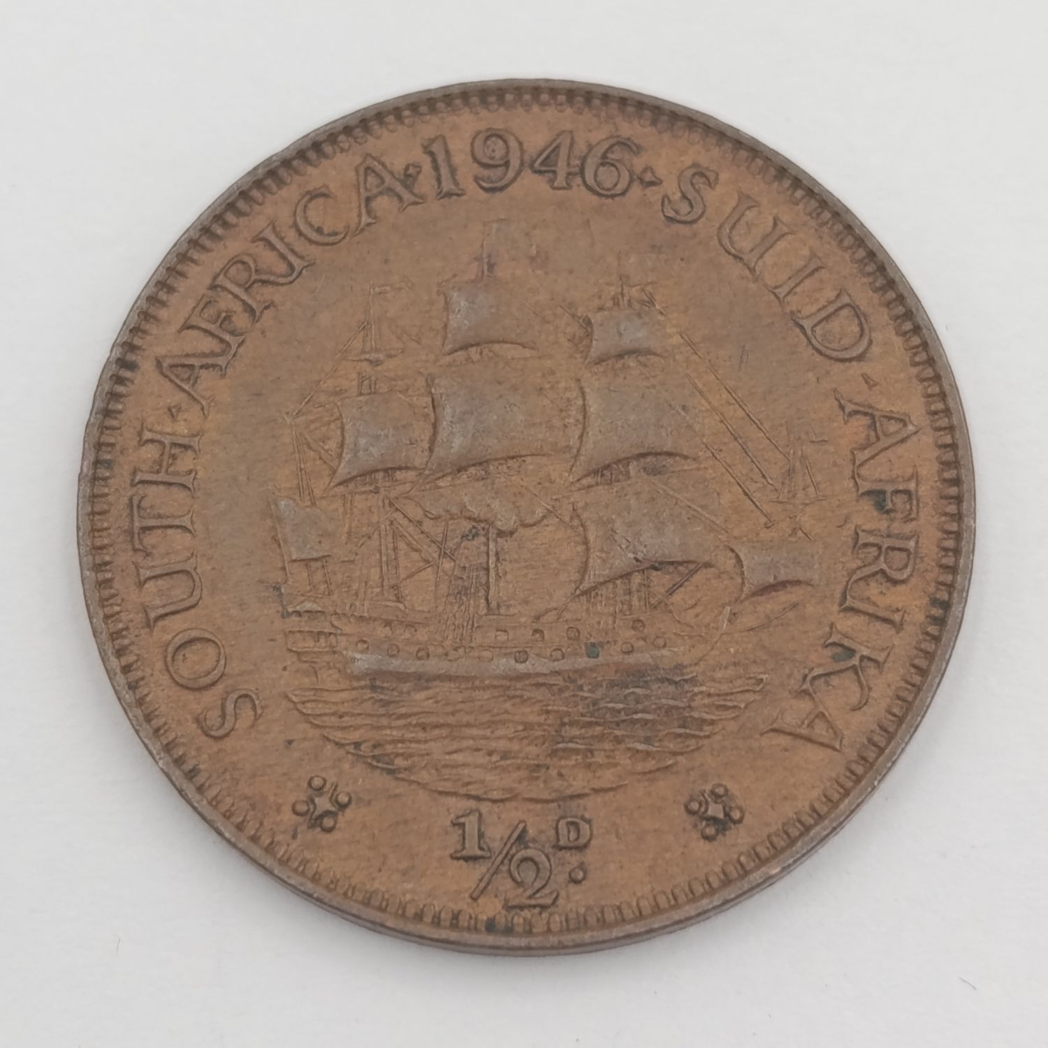 1946 SA Union half penny EF+