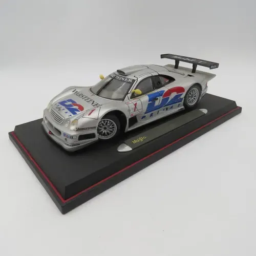Maisto Mercedes-Benz CLK-GTR racing model car - # Schneider/Webber - mirror repaired - Scale 1/18