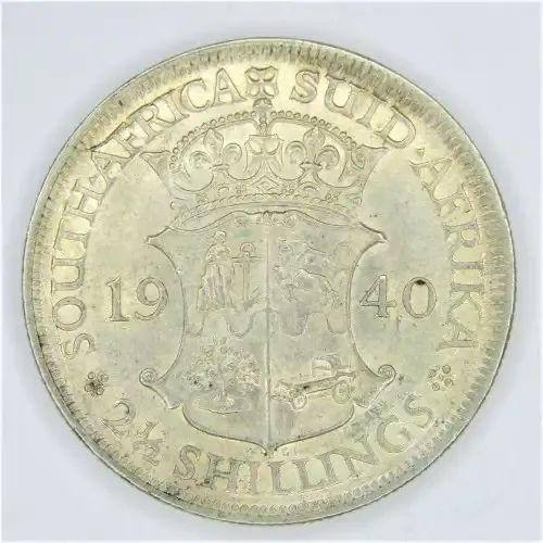 1940 SA Union half crown - with badly cracked die reverse - AU