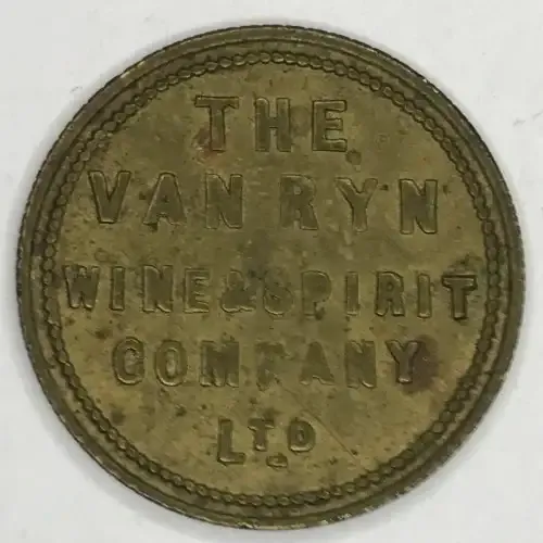 Van Rhyn Wine and Spirit Co. 2d token - scarce type 2