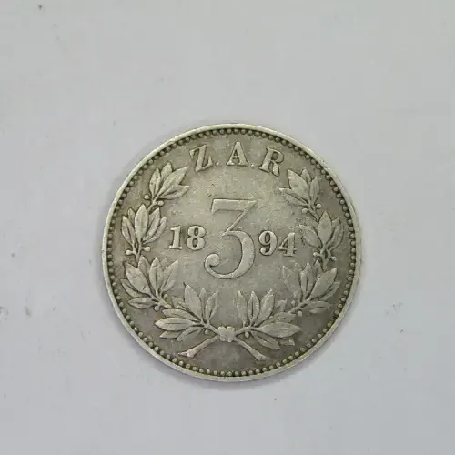1894 Paul Kruger ZAR 3 pence VF - scarce