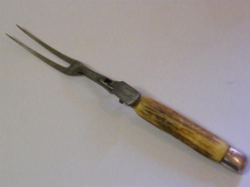 Carving Fork with Hallmarked Silver Back and Middle Surrounds