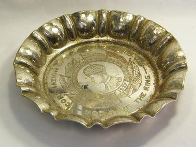 King Edward the 8th 1937 Coronation silver plate display plate