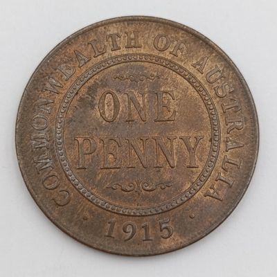 1915 H Australia One Penny AU+