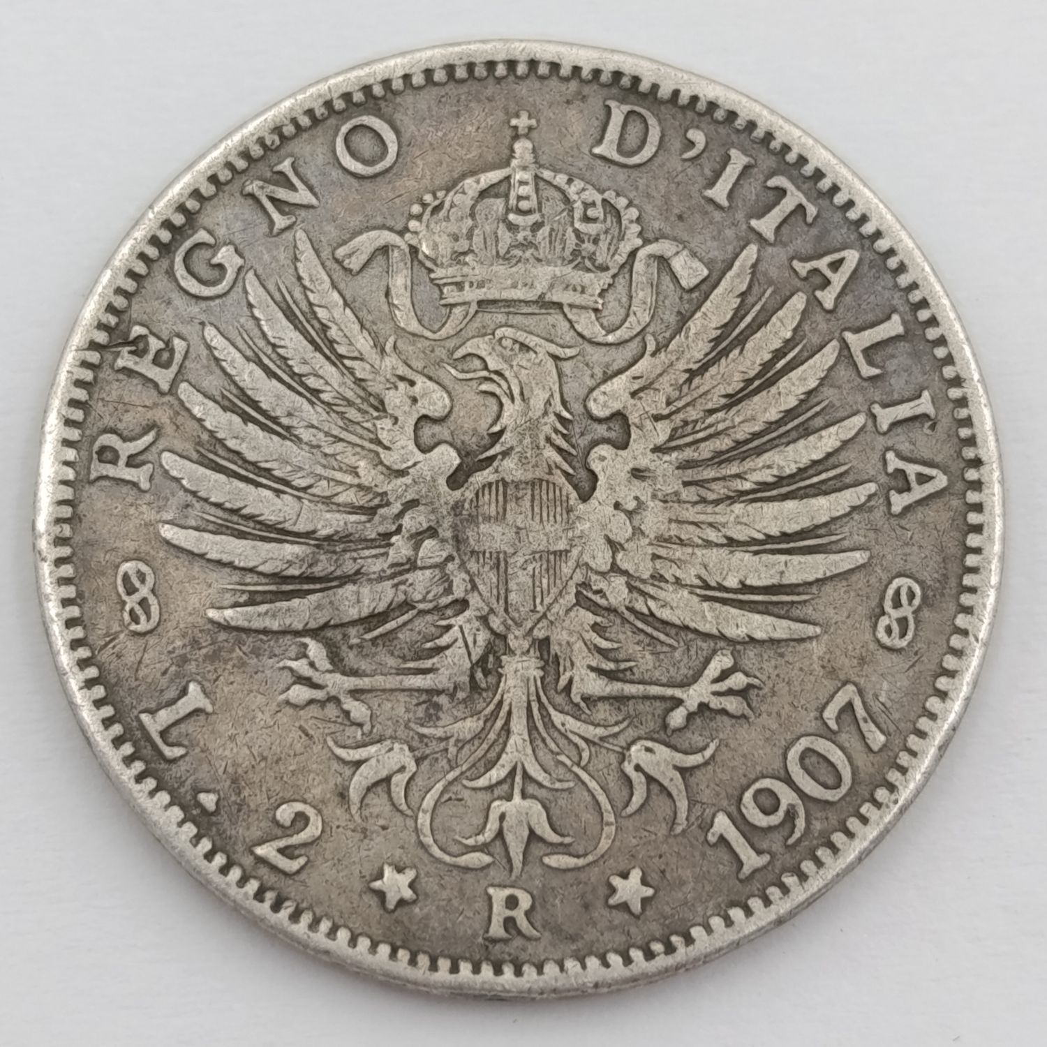 Italian silver 2 LIRA 1907 R VF