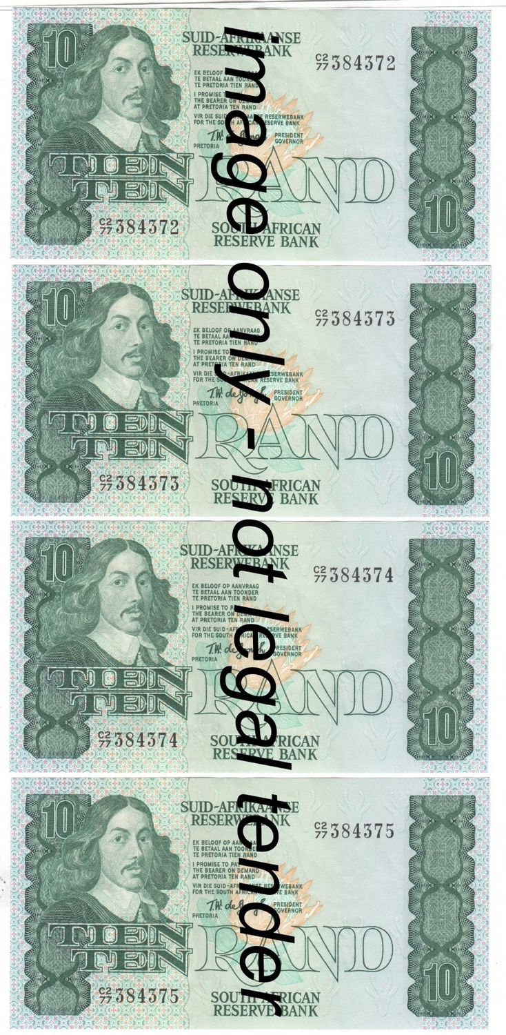 Lot of 7 UNCIRCULATED R10 notes - consecutive numbers C2/77