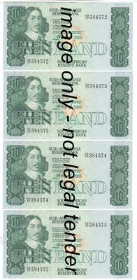 Lot of 7 UNCIRCULATED R10 notes - consecutive numbers C2/77