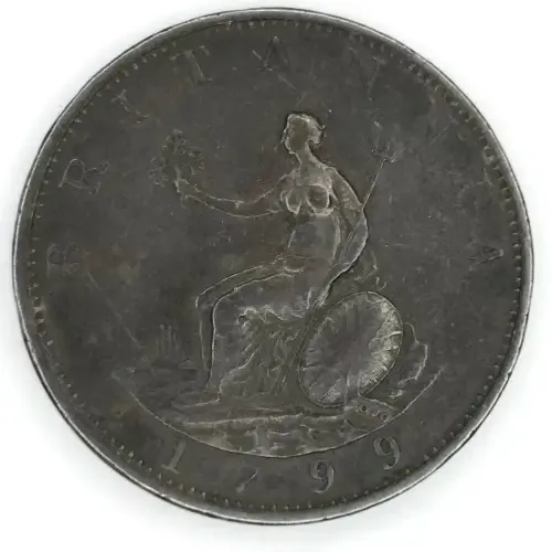 1799 Great Britain George 3 Half Penny - VF+