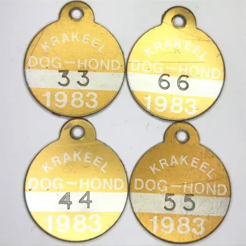 Very Very scarce - Krakeel 1983 - Dog licenses no.33, 44, 55 and 66