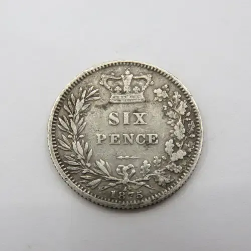 Greta Britain 1875 sixpence with die number 24 - uncirculated