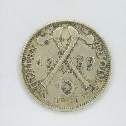 1939 Southern Rhodesia Sixpence - AU