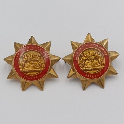 Pair of Bophuthutswana Police collar badges