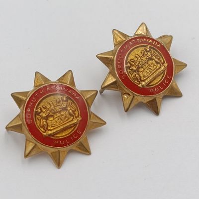 Pair of Bophuthutswana Police collar badges