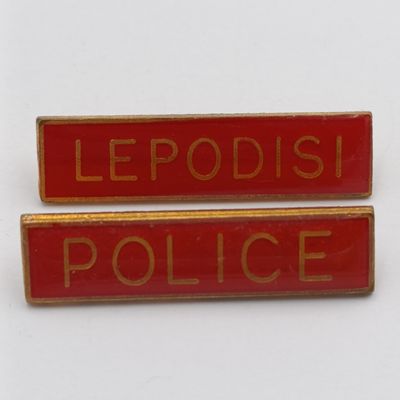 Pair of Bophuthutswana Police breast badges (one Tshana and one English)