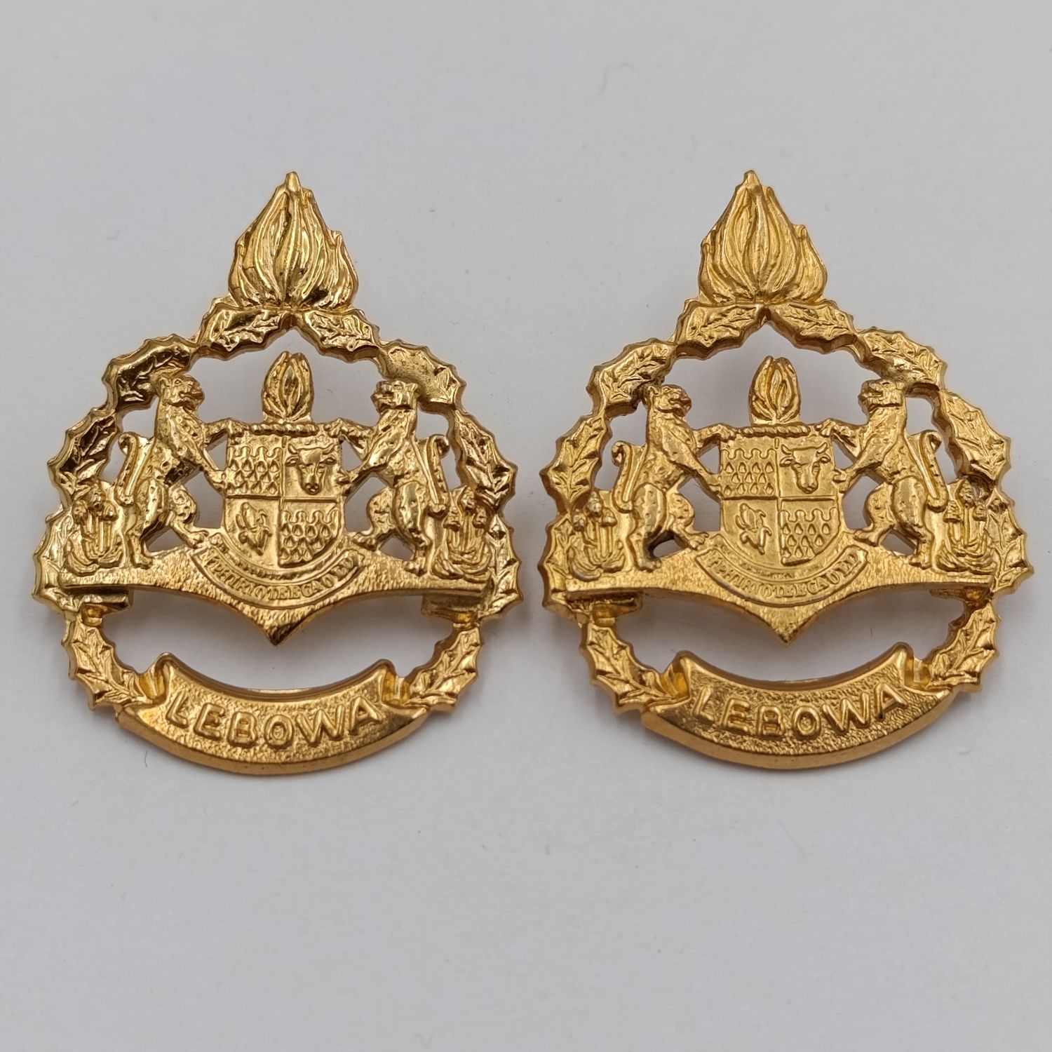 Pair of Lebowa Police warrant officer rank badges