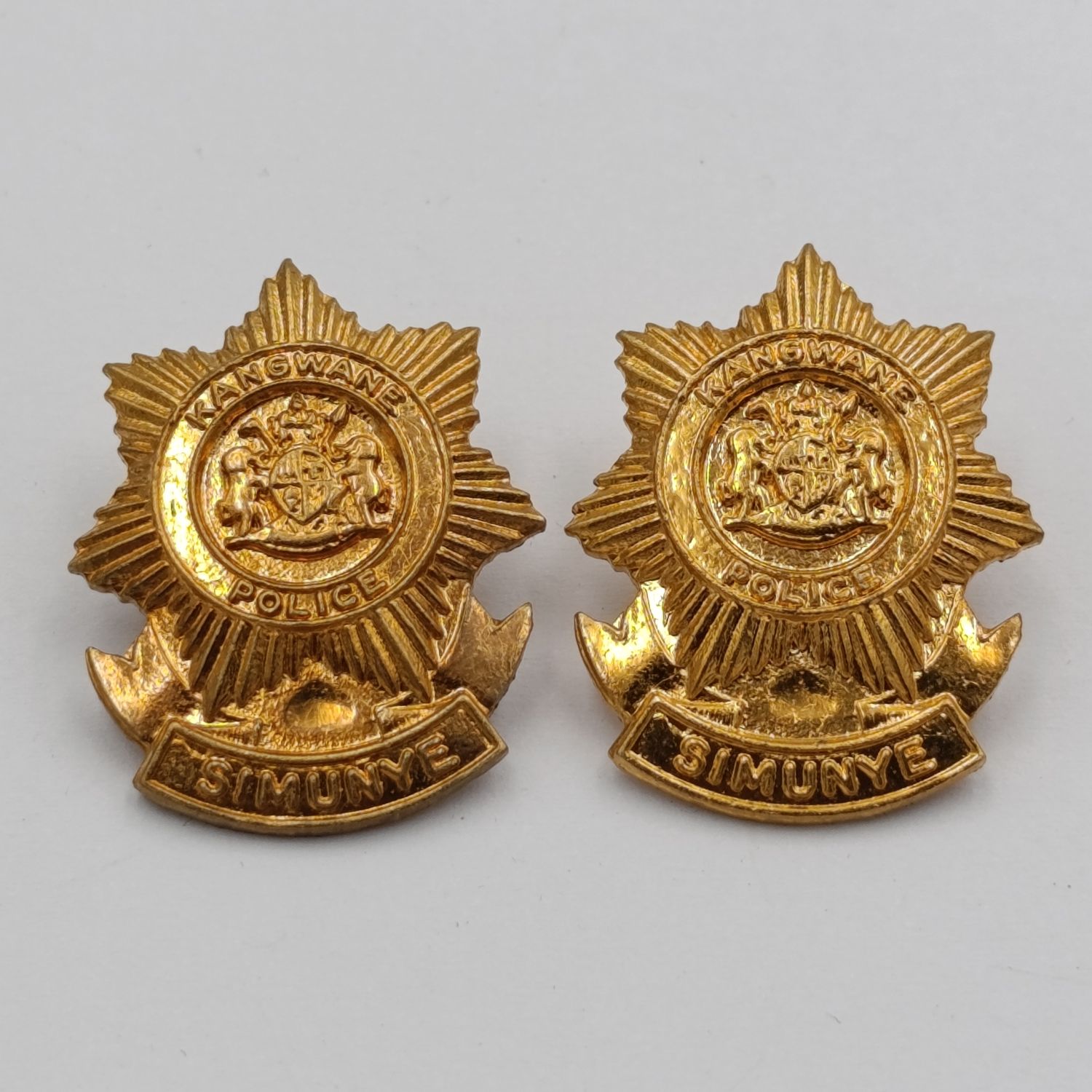 Pair of Kangwane Police collar badges