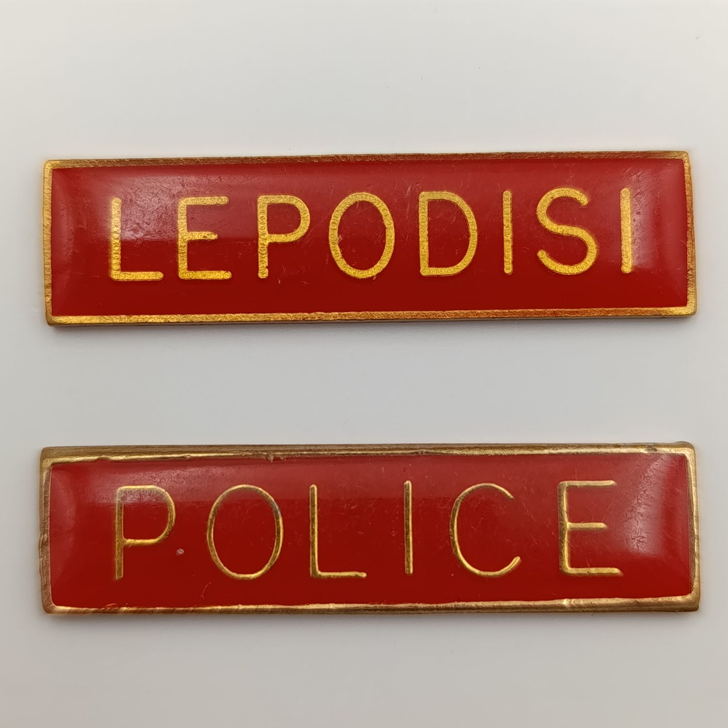 Pair of Bophuthatswana Police breast badges ( one Tswana and one English)