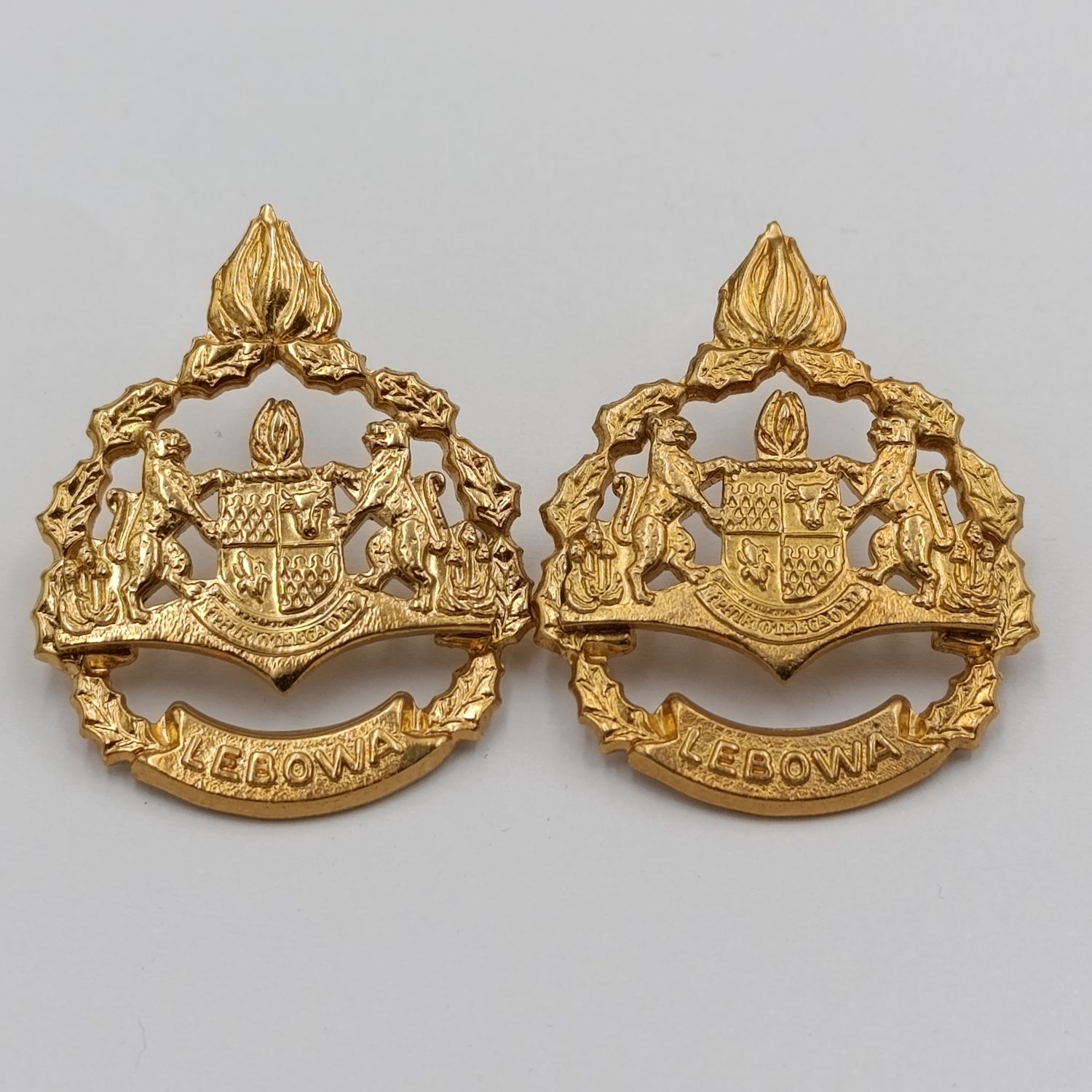 Pair of Lebowa Police warrant officer rank badges